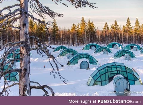 Glass igloos in Finland for watching the Northern Lights
