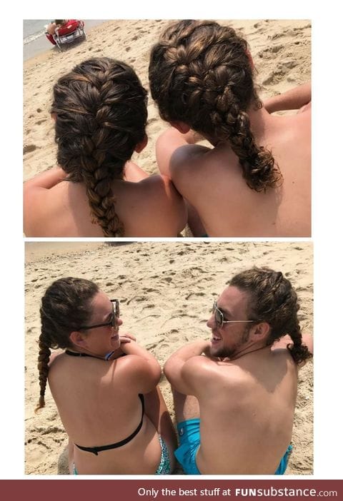 Siblings at the beach