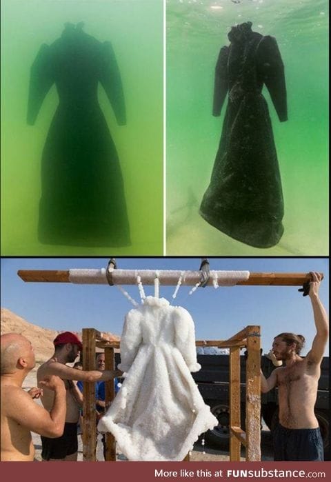 An artist left a dress in the dead sea for two years