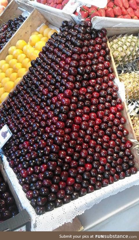 This glorious pyramid of cherries