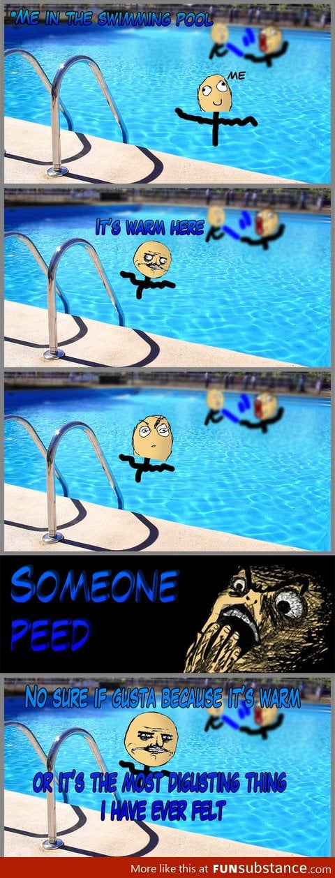 The warm zone in the swimming pool