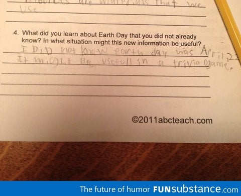 A third grader's honest response
