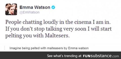 Emma watson on annoying people at the cinema