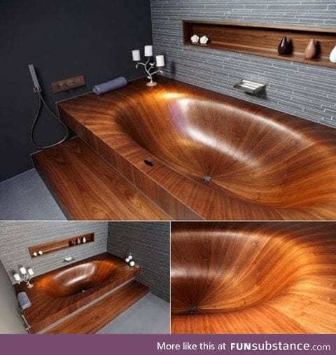 Wooden bathtub