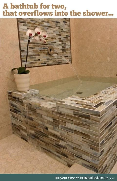 Quite possibly the coolest bathtub for two