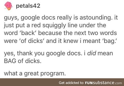Thanks, google docs
