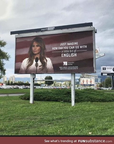Actual billboard in Croatia for learning English