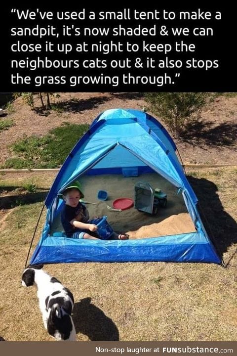 Great idea for kids' sandpits