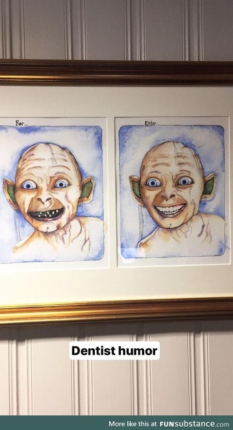 In a dentist's waiting room