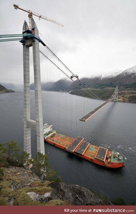 Suspension bridge construction - Norway