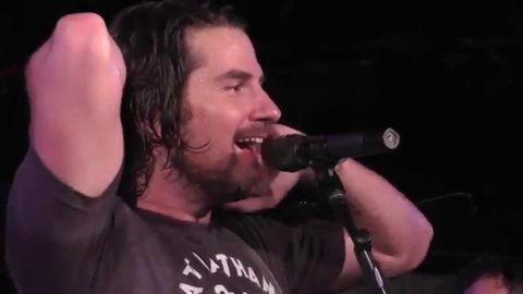 Guy jokingly plays first chords of 'You Shook Me All Night Long' crowd sings entire song