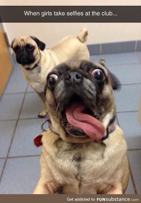 Taking selfies at the club