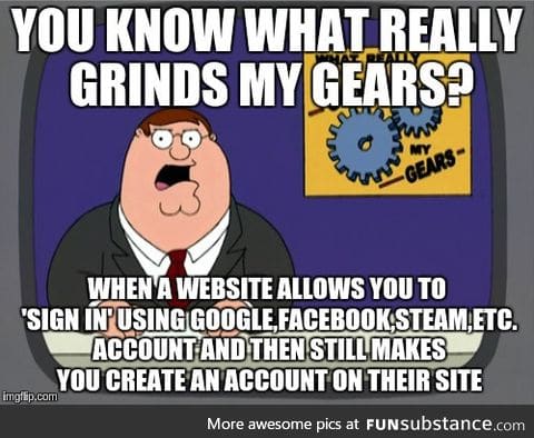 Seriously, why even give me the option if I'm going to have to create an account anyway?