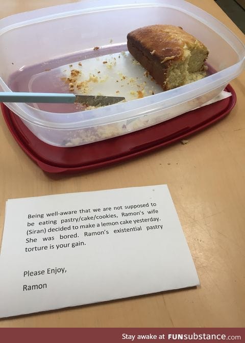 A guy in the office is trying to lose weight