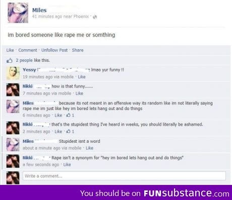 Someone rape me