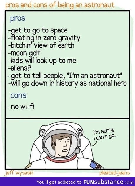 Pros and cons of being an astronaut