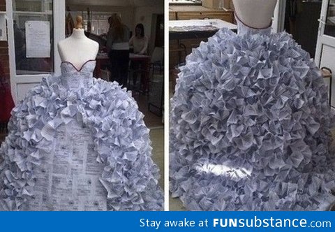 Dress made of divorce forms