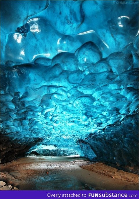 An ice cave in Skaftafell National Park, Iceland