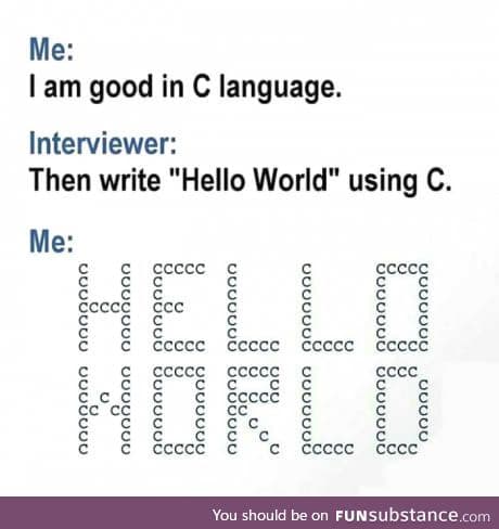 Printf("nailed it!");