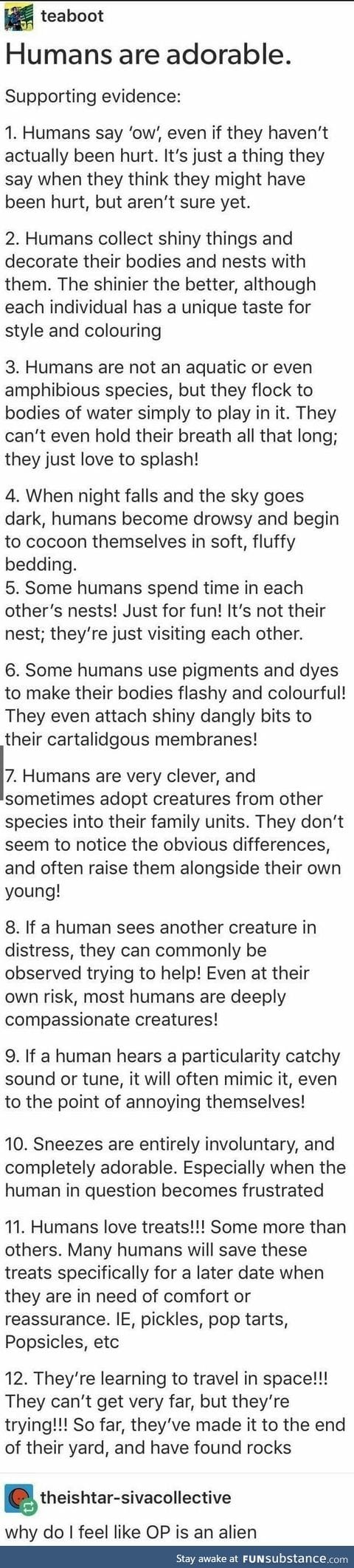 OP is an alien