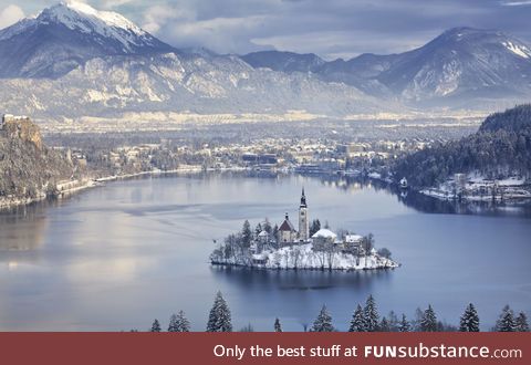 Bled Island, the only island in Slovenia