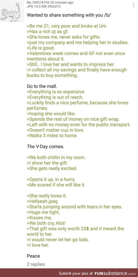 Anon share a wholesome story
