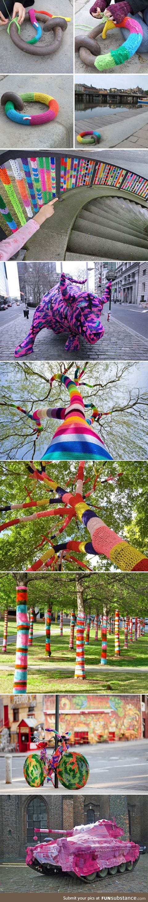 City attack using yarn