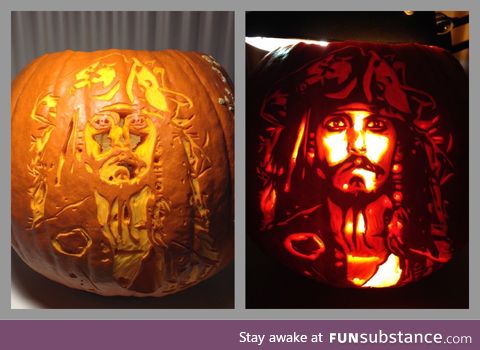 Captain Jack Sparrow pumpkin carving