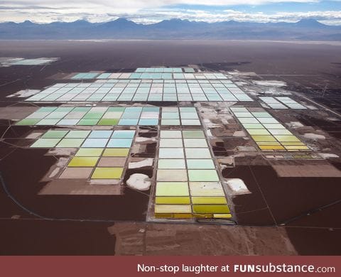 Separation ponds at a Lithium mine