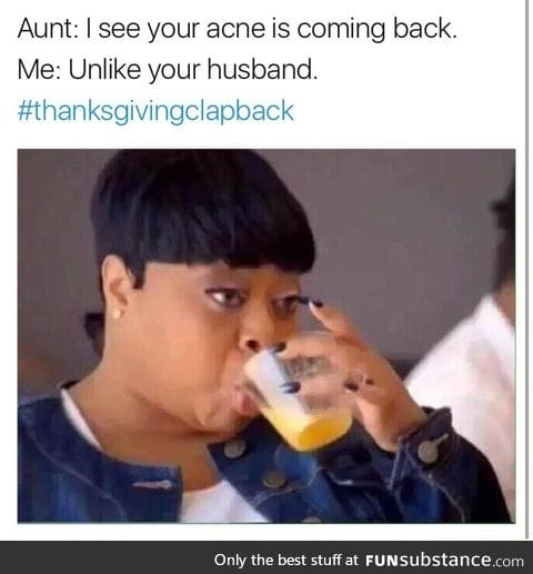 Thanks giving clapback