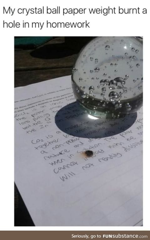 The sun ate my homework