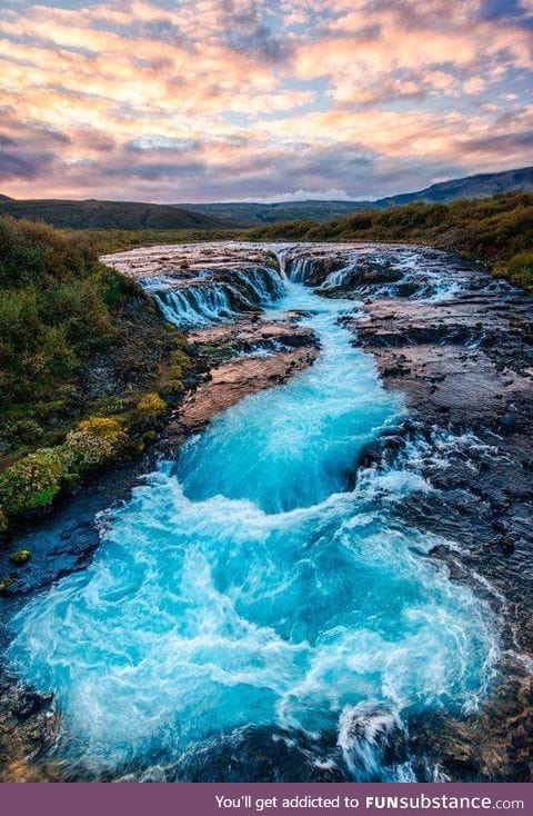The Bruarfoss Falls in Iceland