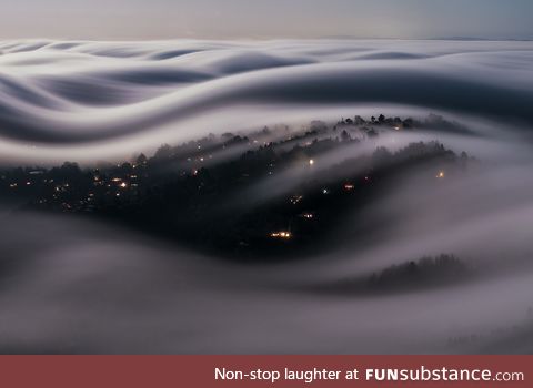 Long exposure of clouds over Marin County in California