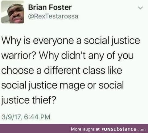 So a social media justice warrior would be a social justice bard