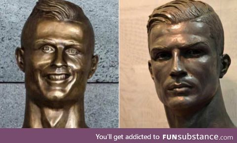 Ronaldo's statue was FINALLY replaced