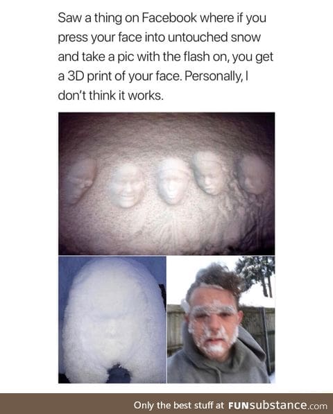 3D print your face in snow