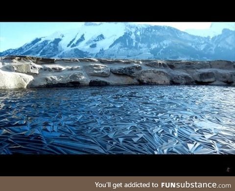 Frozen lake in Switzerland