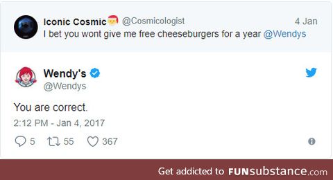 Wendy's doesn't *** around