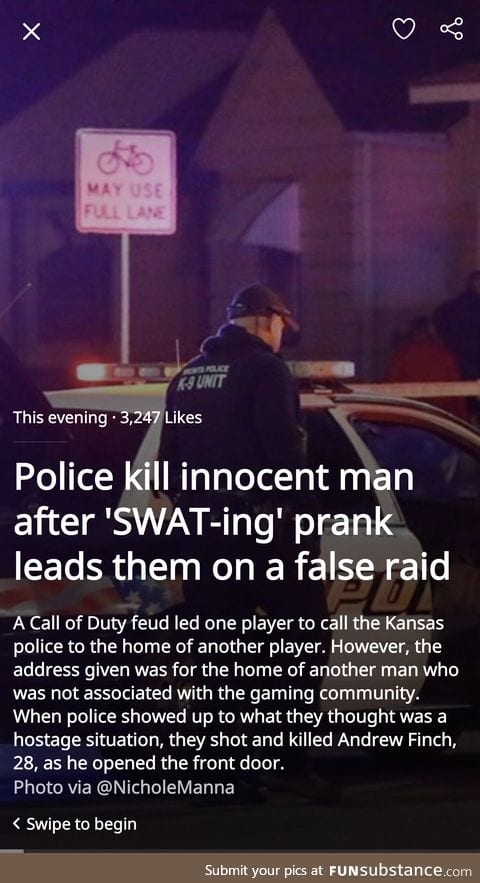 "Swat-ing" is a thing?