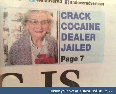 Old woman’s picture comically places next to this
