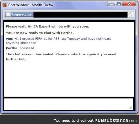 EA customer service