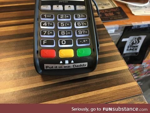 Credit card chip reader in a head shop
