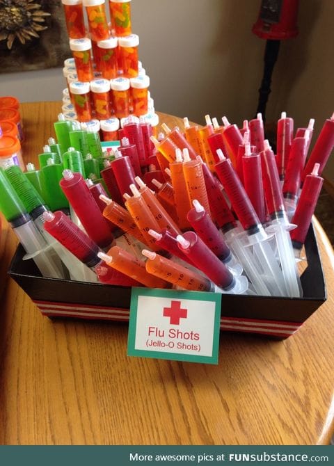 Jell-O shots in syringes for Medschool party