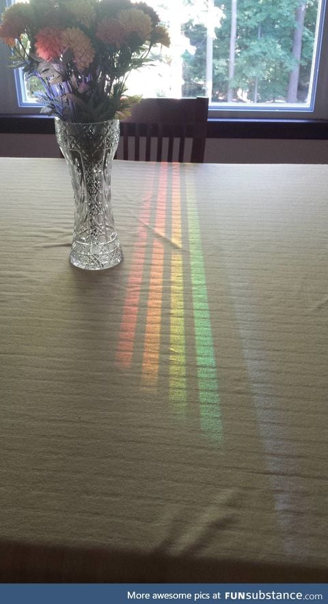 This wooden chair perfectly separates the light by color