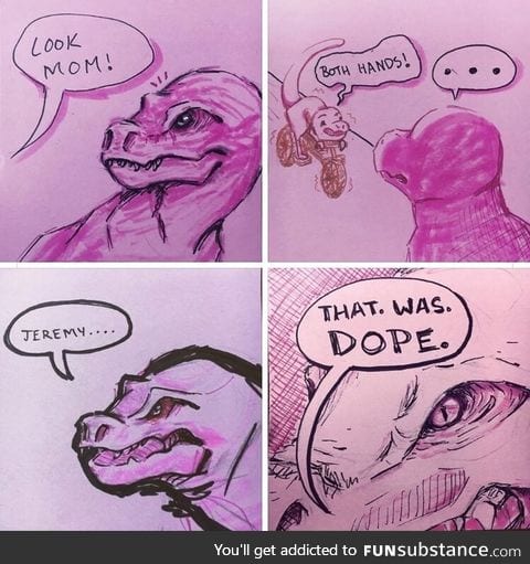 Dinosaur riding a bike