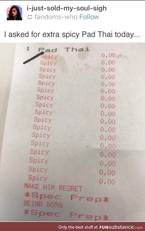 Extra spicy