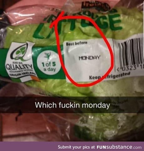 I hope it's next Monday
