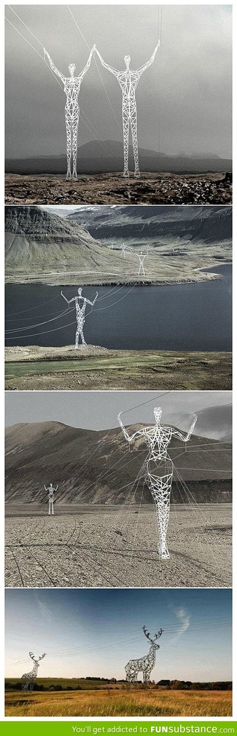Iceland electric poles
