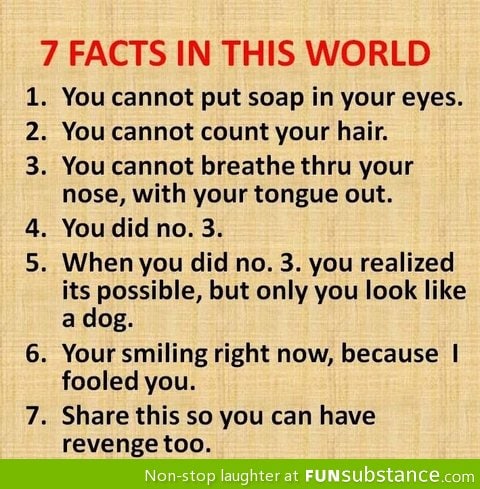 7 fact about hte world....