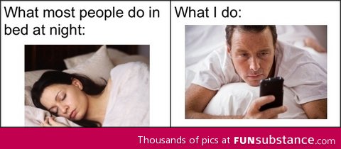 What I do in bed at night